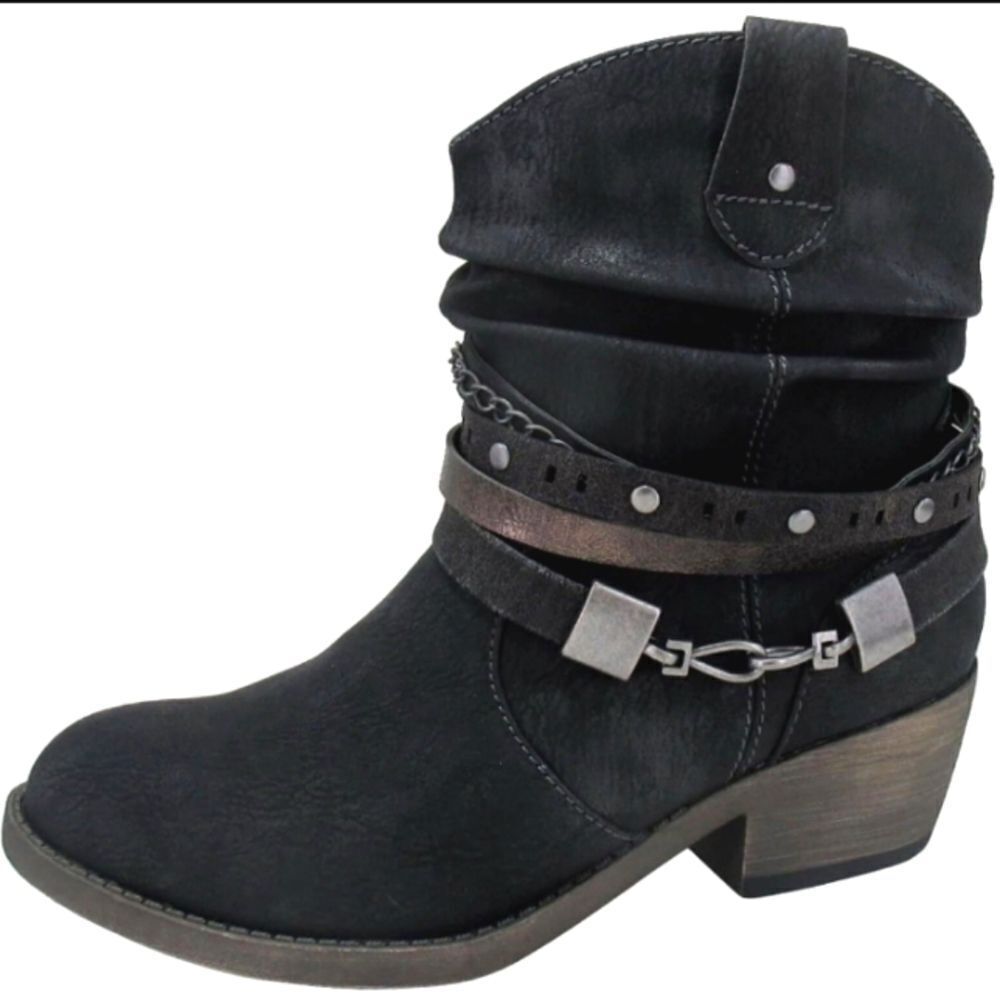 RUSTIC Black western style Ladies Boots sz 6